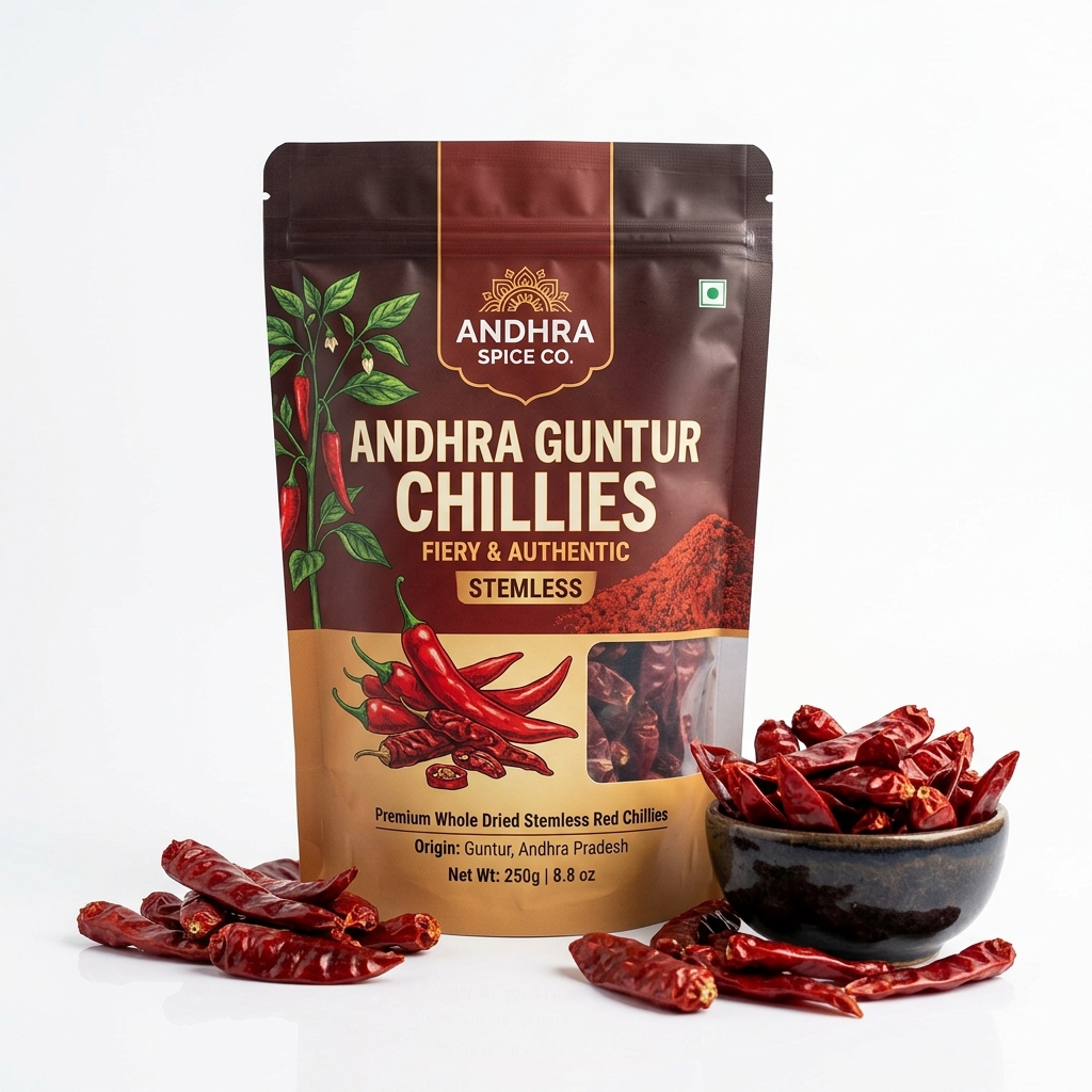 Guntur Stemless Red Chillies 250g